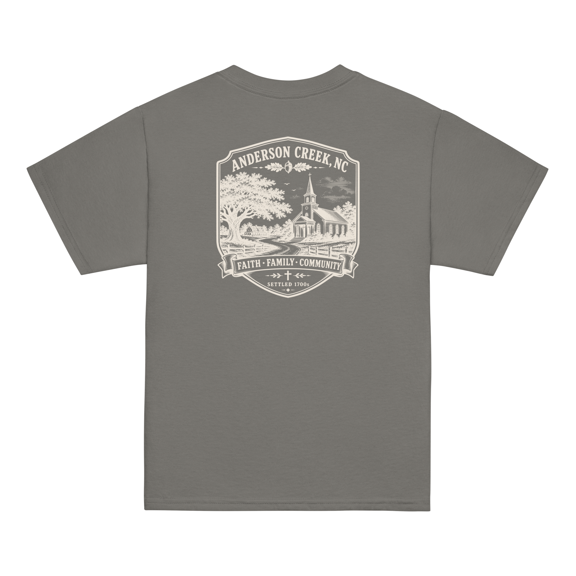 Anderson Creek, NC - Faith, Family, Community - Youth Classic Tee