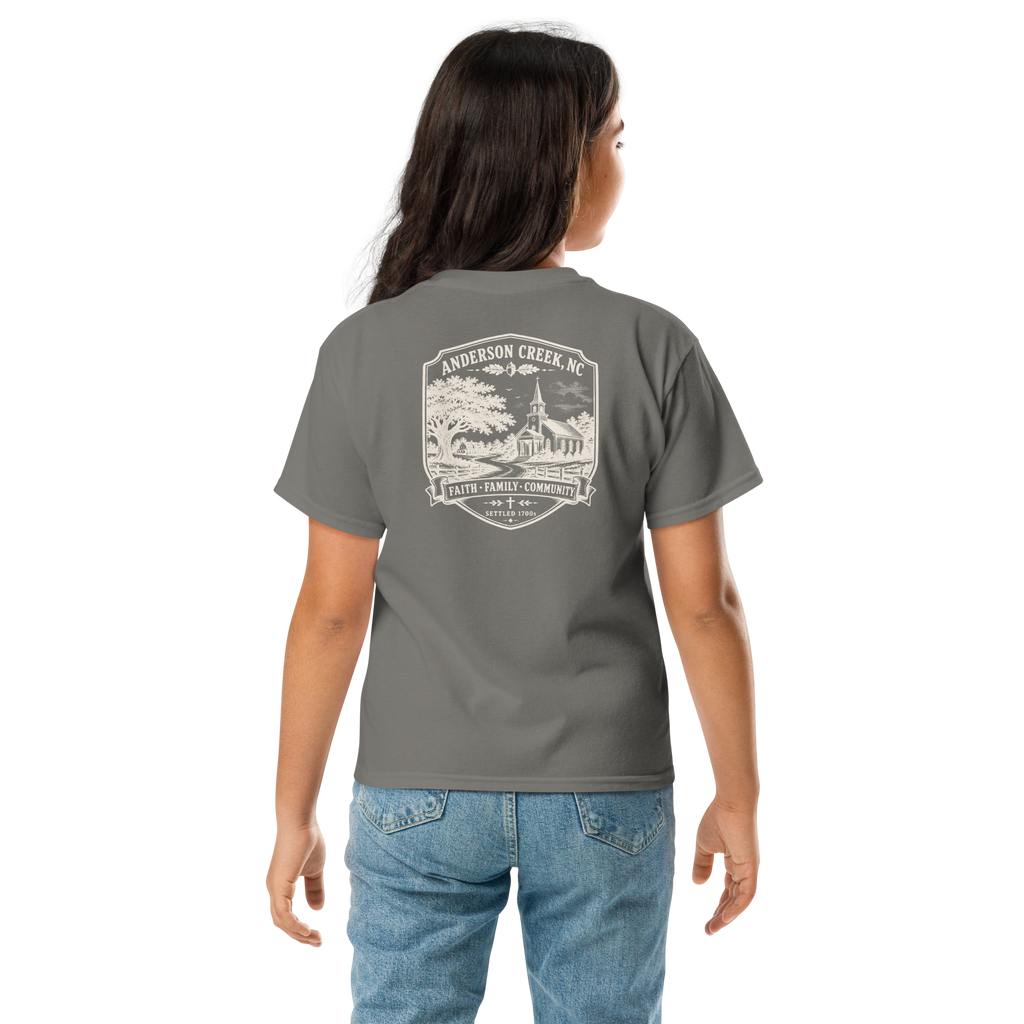 Anderson Creek, NC - Faith, Family, Community - Youth Classic Tee