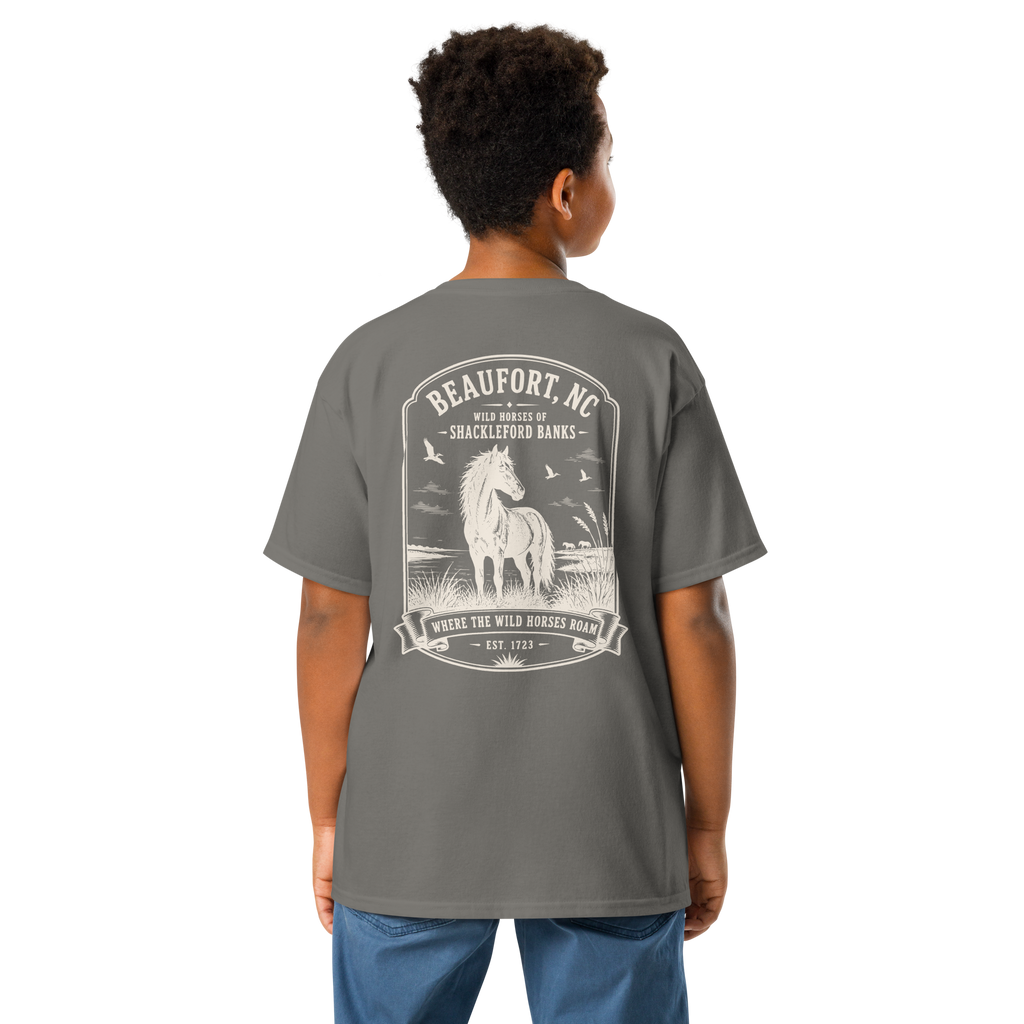 Beaufort, NC - Wild Horses Of Shackleford - Youth Classic Tee
