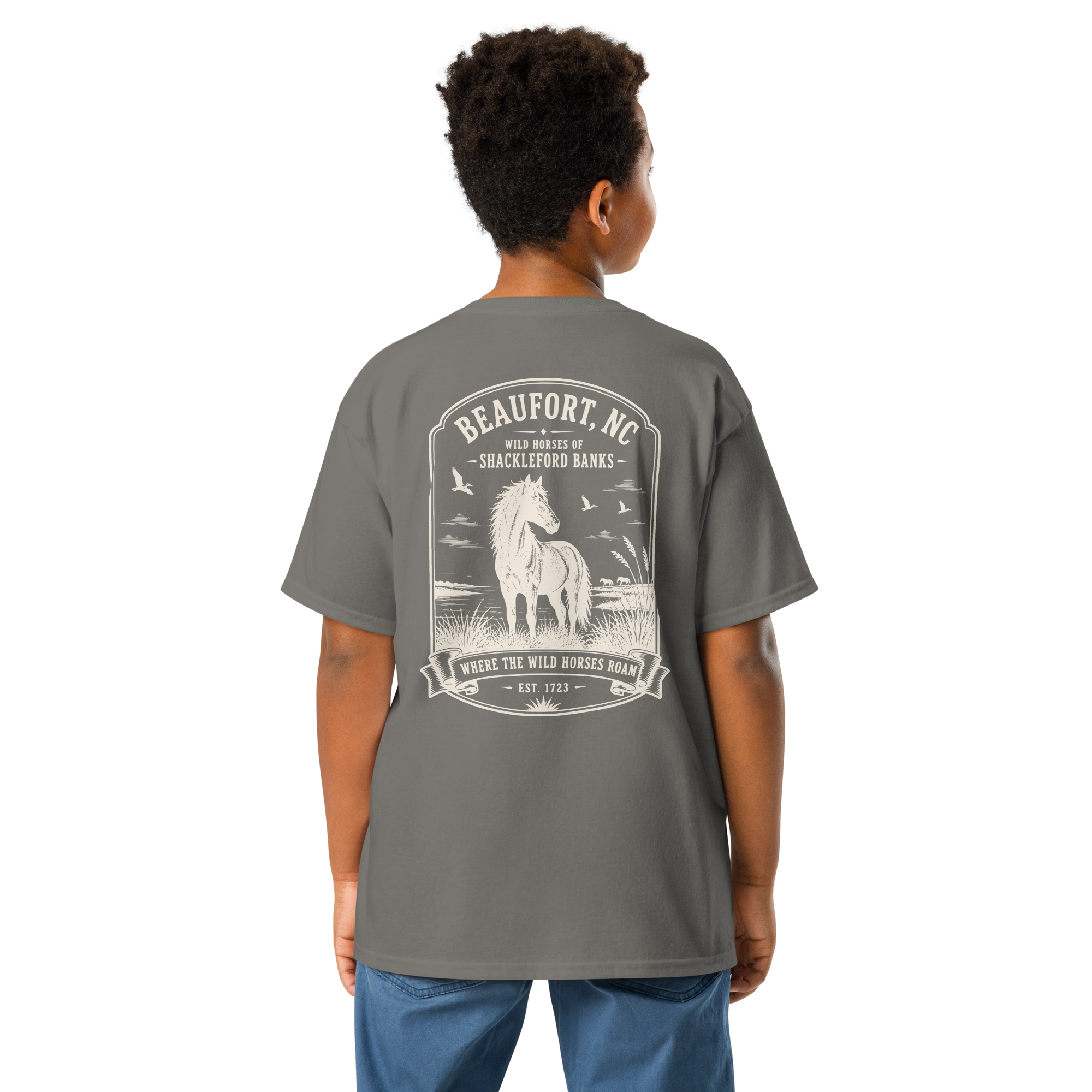 Beaufort, NC - Wild Horses Of Shackleford - Youth Classic Tee