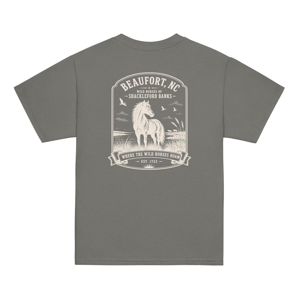 Beaufort, NC - Wild Horses Of Shackleford - Youth Classic Tee