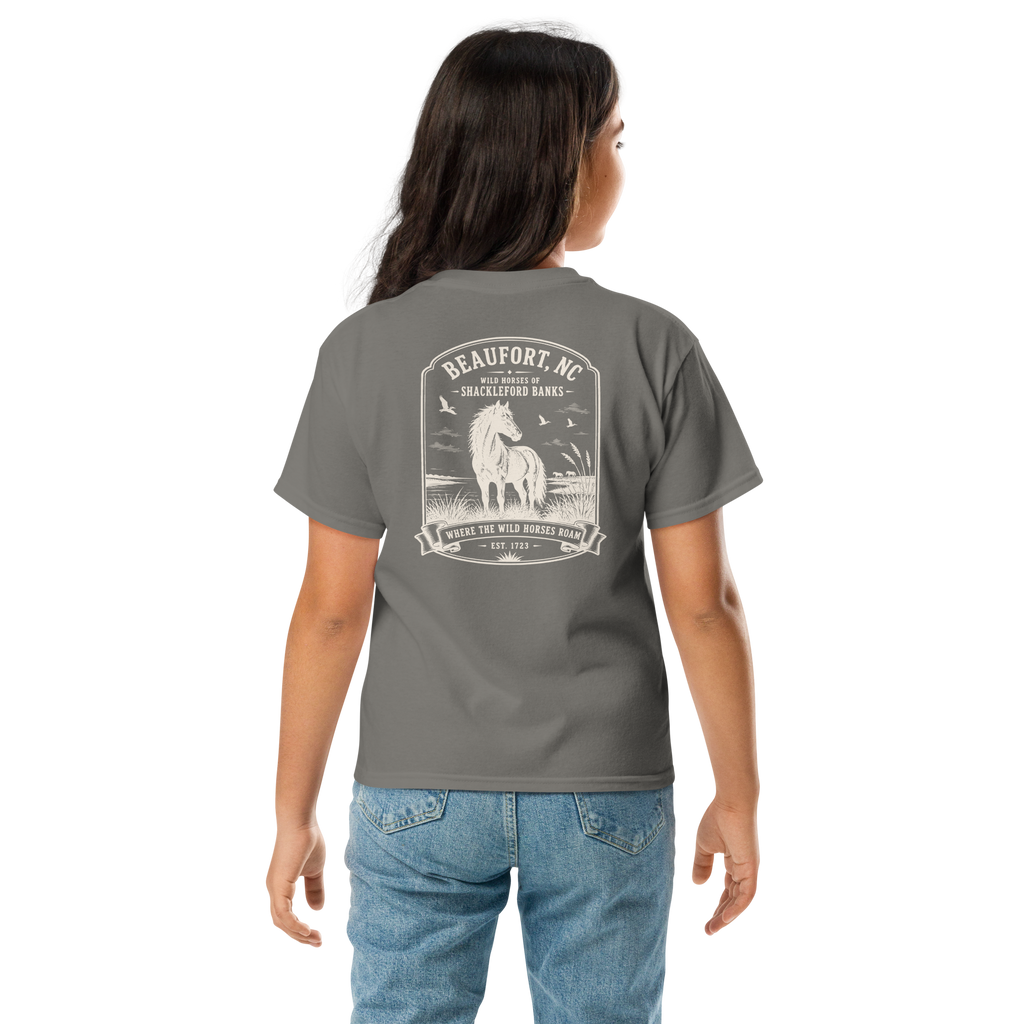 Beaufort, NC - Wild Horses Of Shackleford - Youth Classic Tee