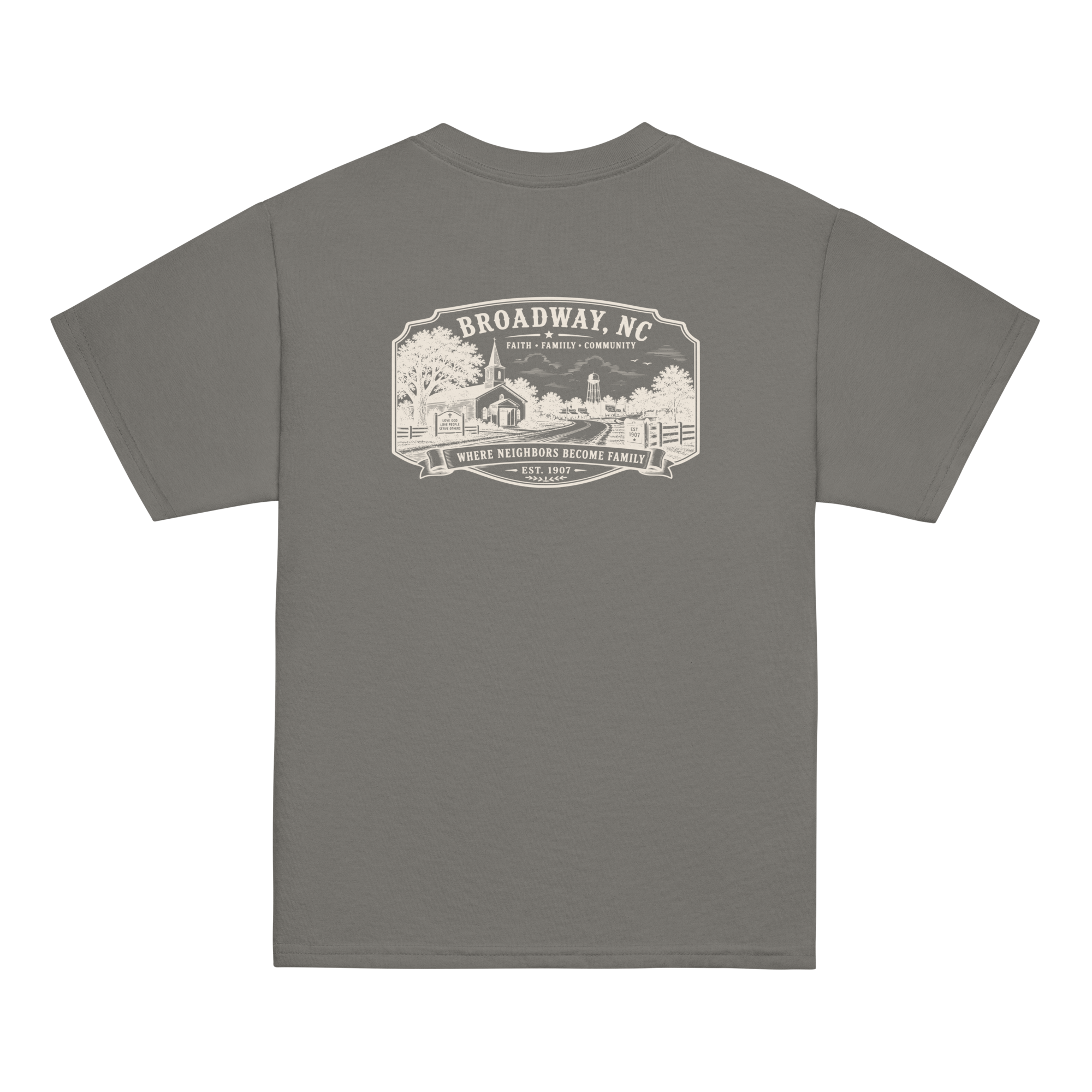 Broadway, NC - Faith, Family, Community - Youth Classic Tee
