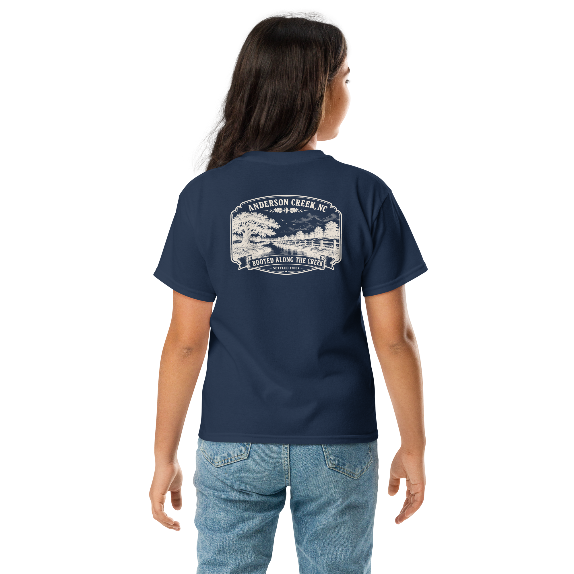 Anderson Creek, NC - Rooted Along The Creek - Youth Classic Tee