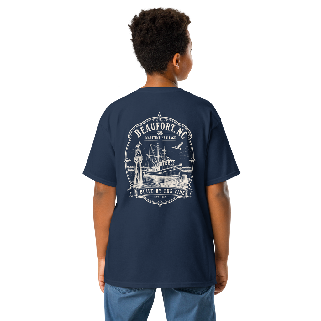 Beaufort, NC - Built By The Tide - Youth Classic Tee