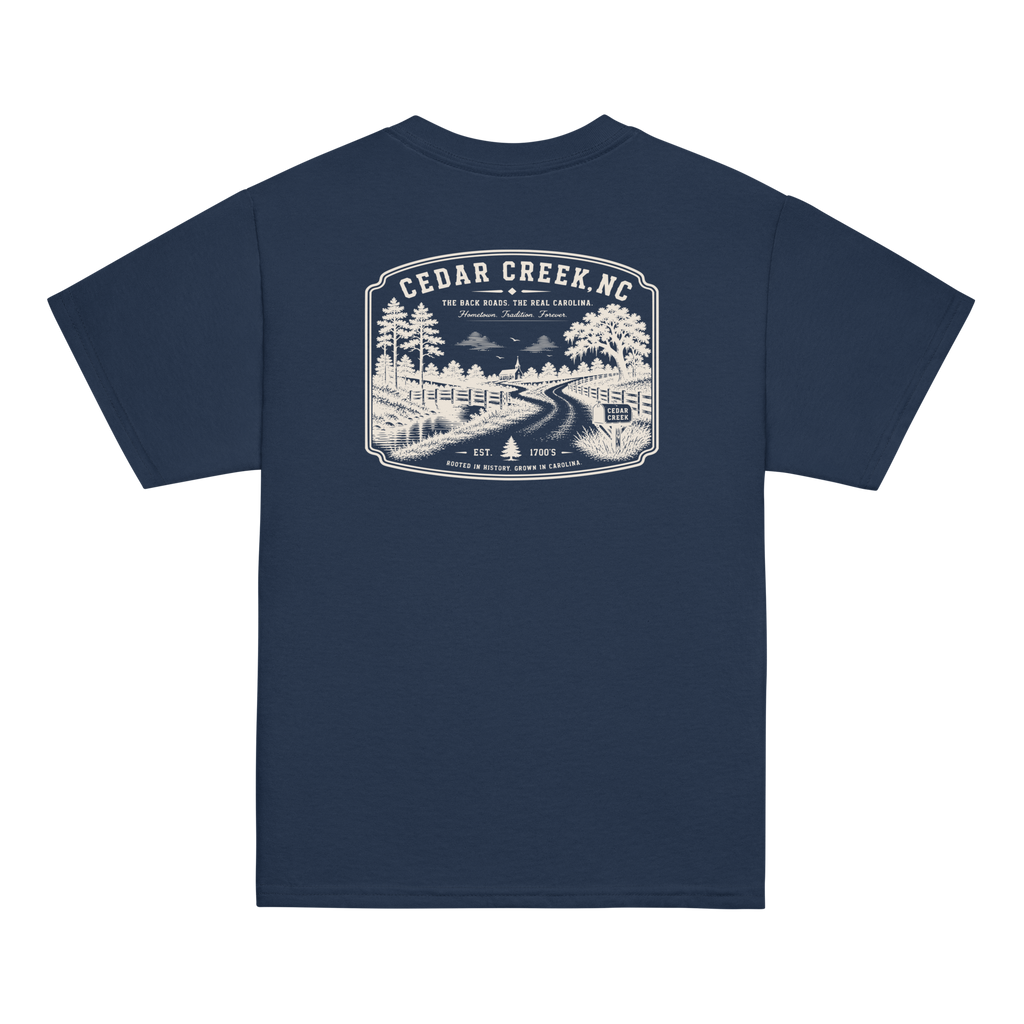 Cedar Creek, NC - The Back Roads - Youth Classic Tee