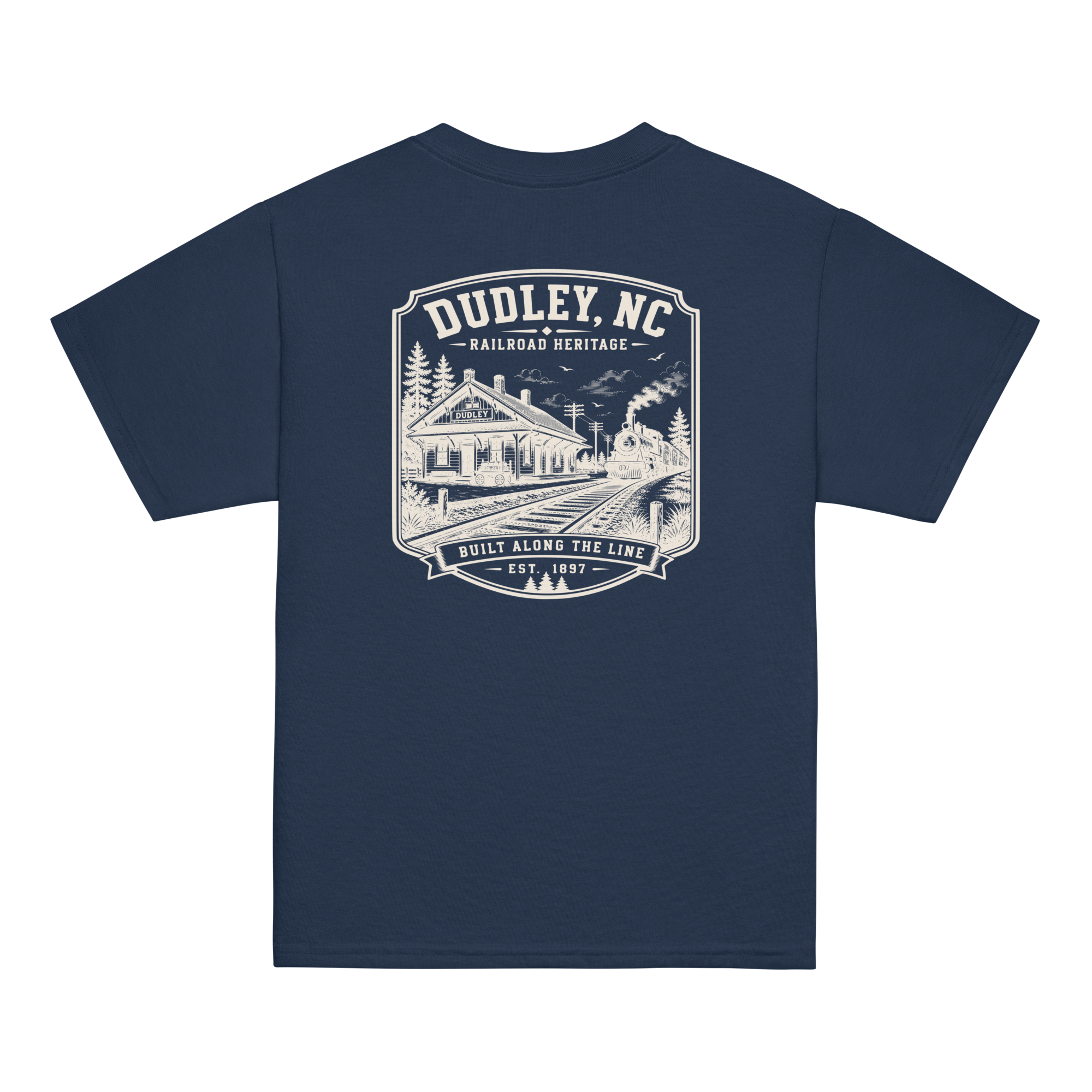 Dudley, NC - Built Along The Line - Youth Classic Tee