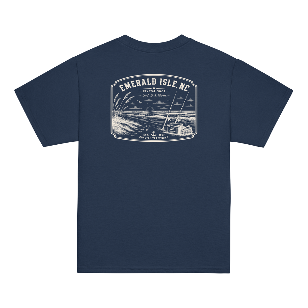 Emerald Isle, NC - Surf. Fish. Repeat - Youth Classic Tee