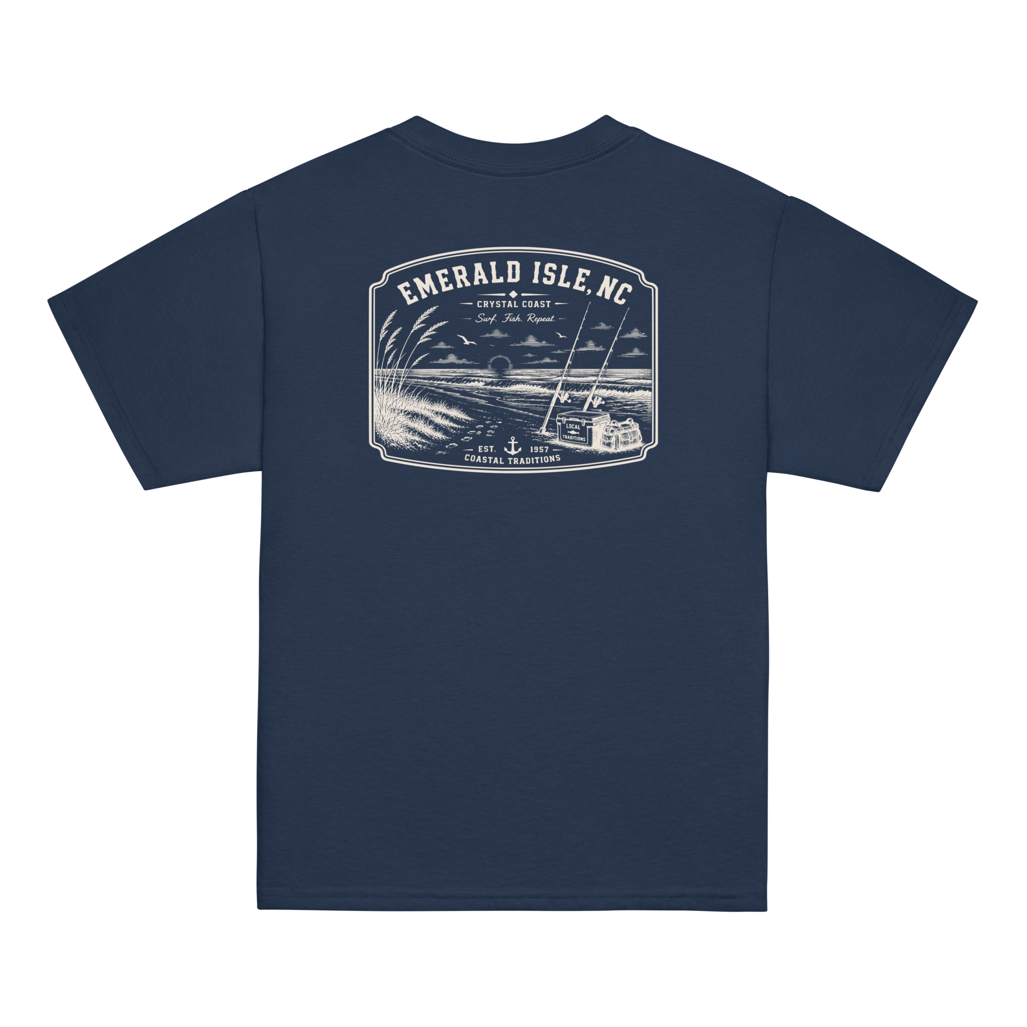 Emerald Isle, NC - Surf. Fish. Repeat - Youth Classic Tee
