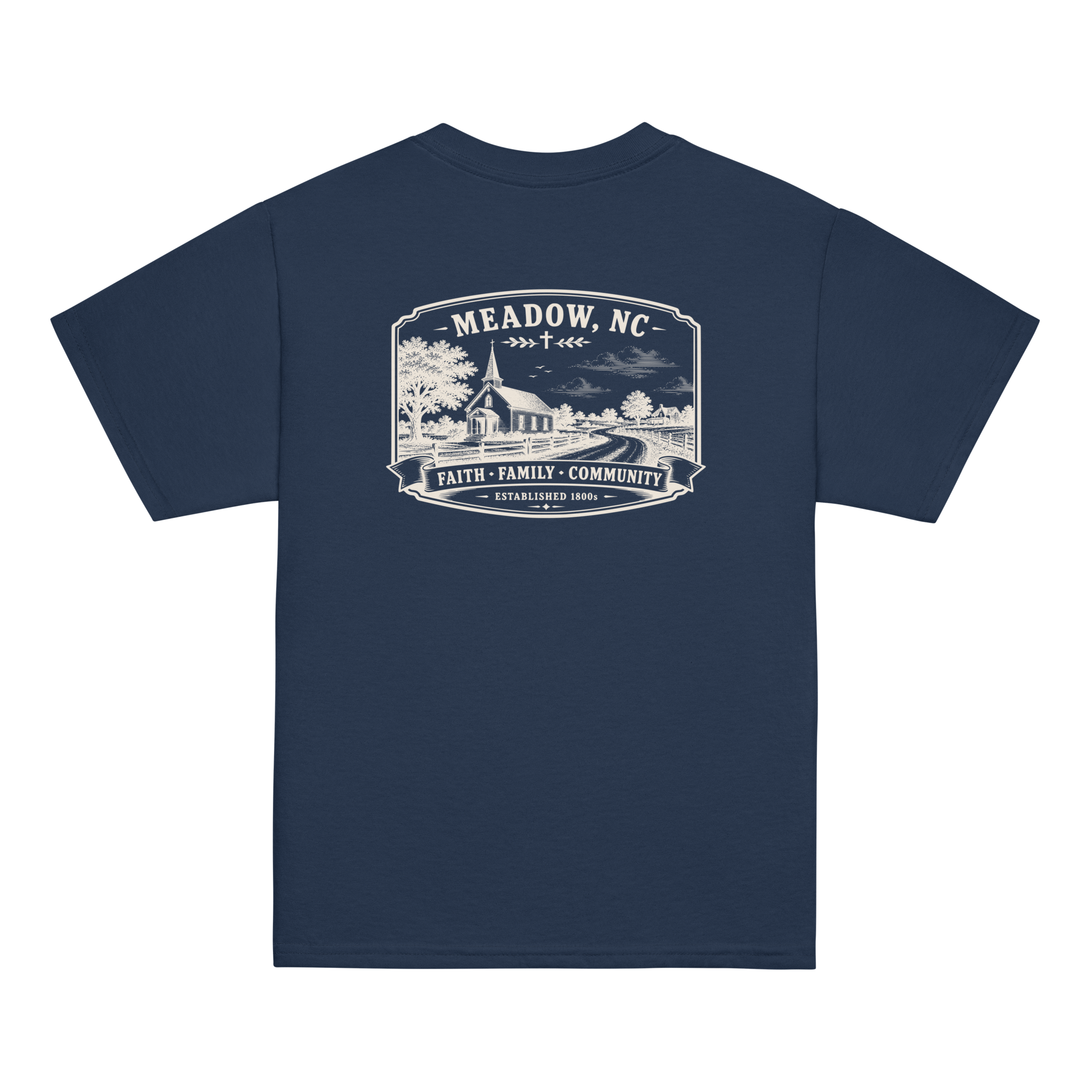 Meadow, NC - Faith, Family, Community - Youth Classic Tee