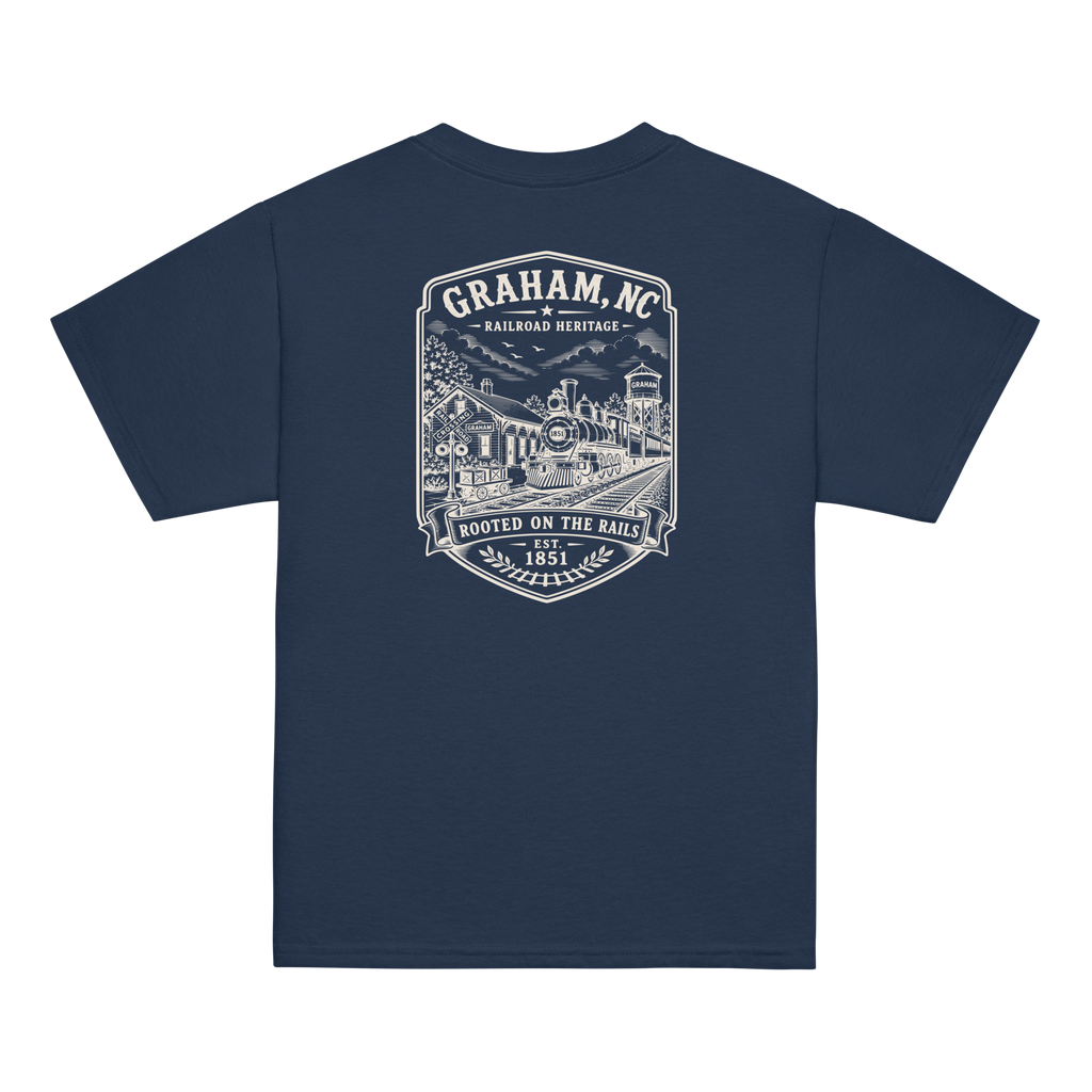 Graham, NC - Rooted On The Rails - Youth Classic Tee