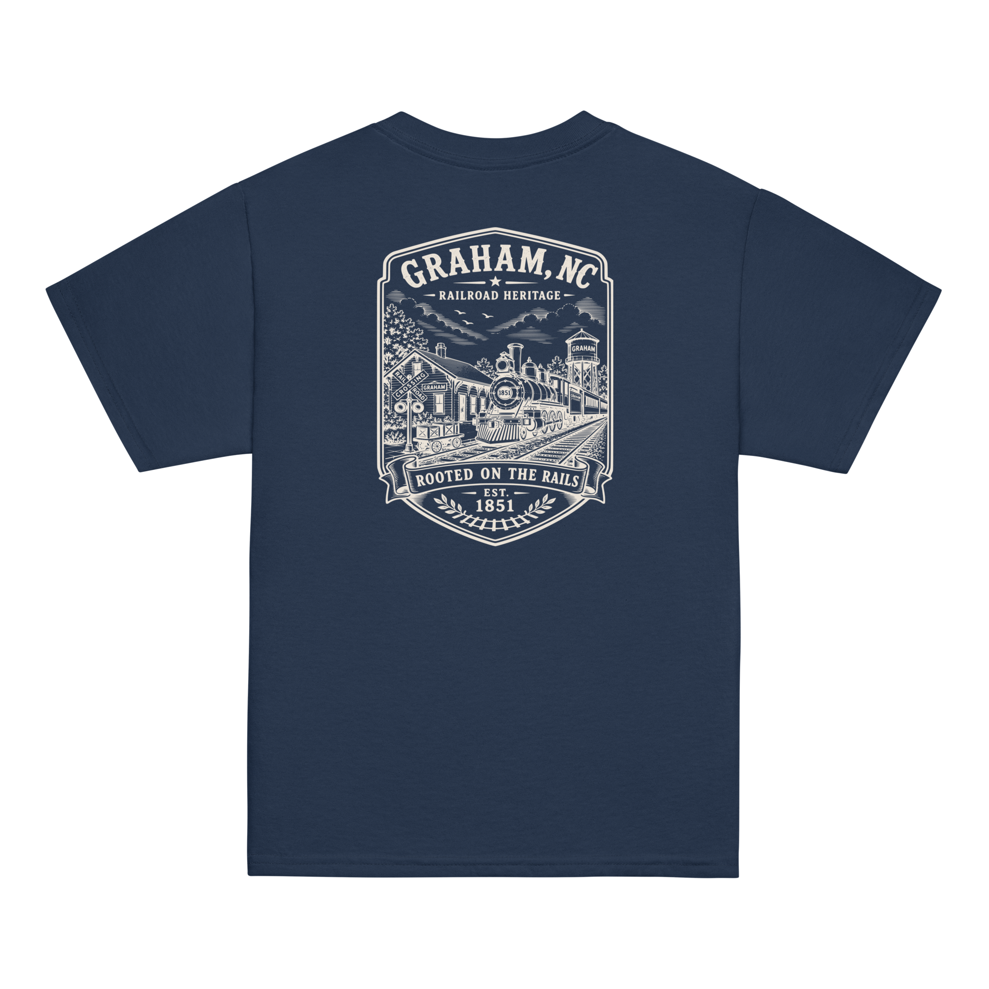 Graham, NC - Rooted On The Rails - Youth Classic Tee