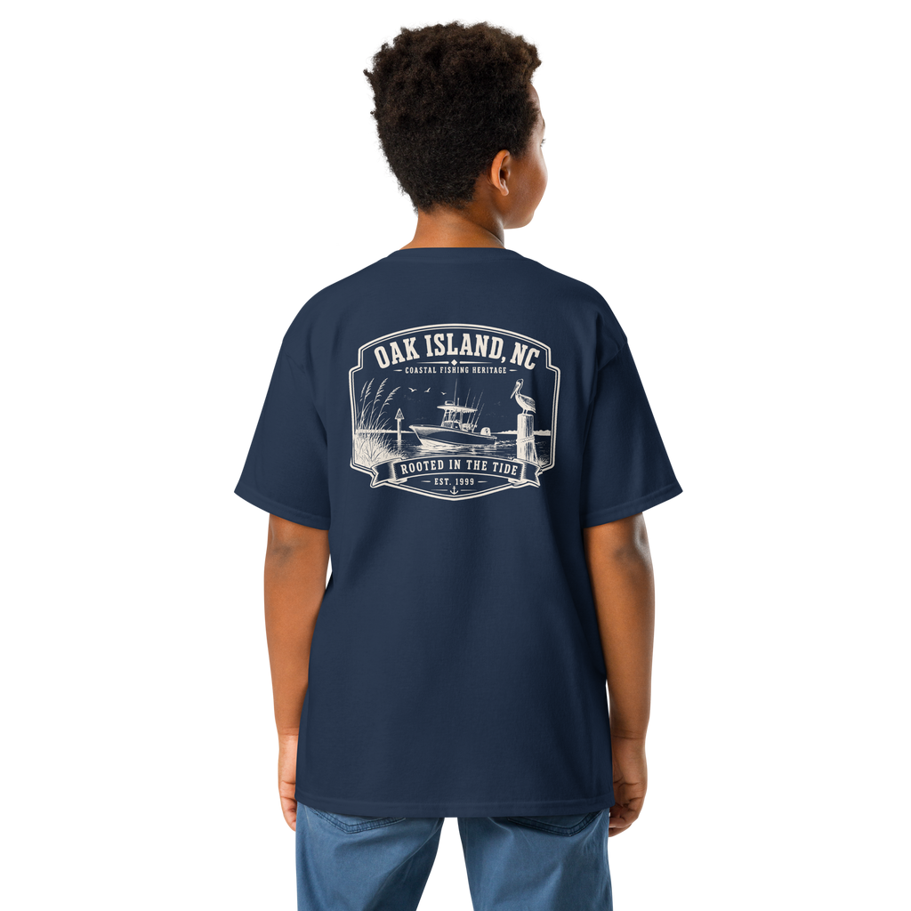 Oak Island, NC - Rooted In The Tide - Youth Classic Tee