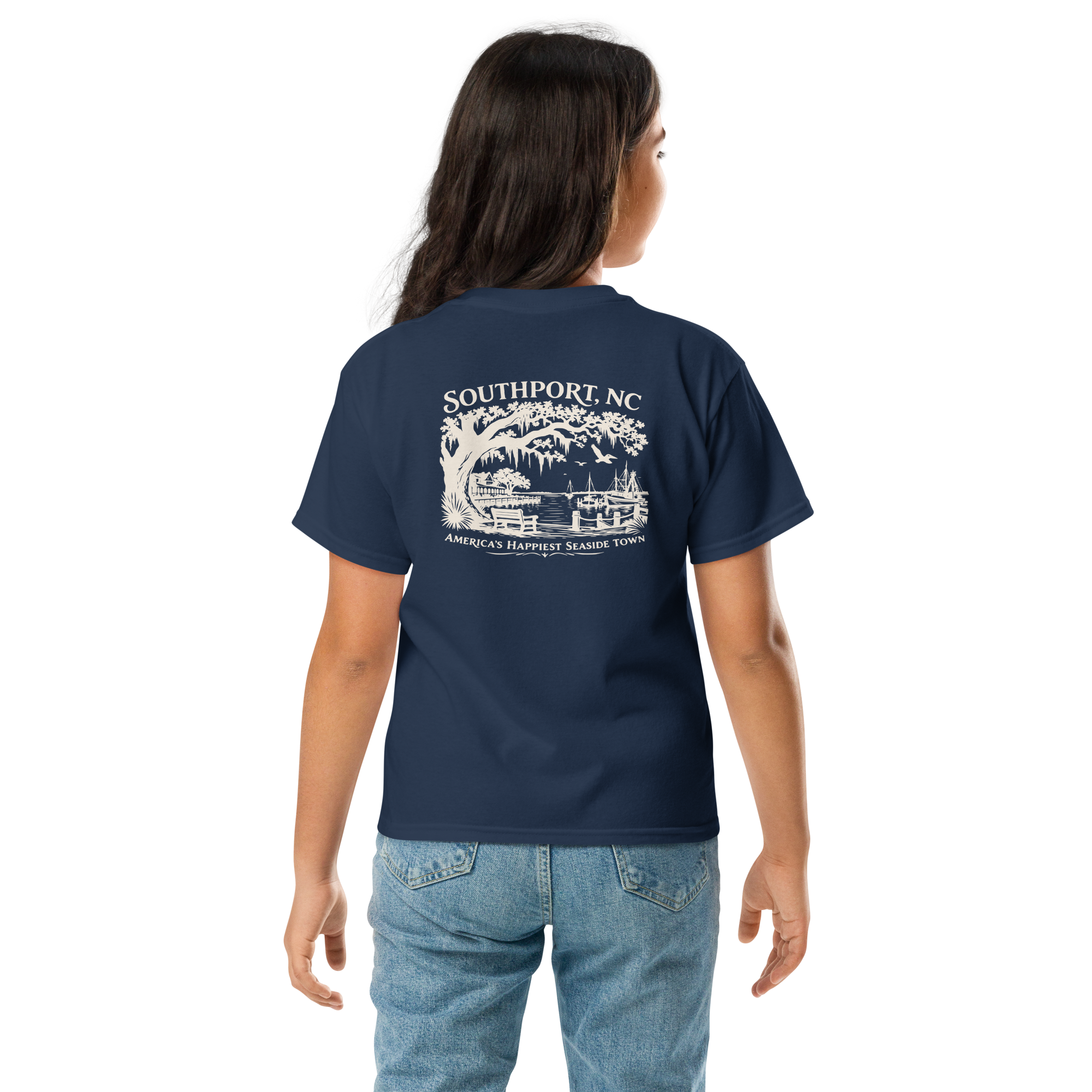 Southport, NC - Happy Seaside Town - Youth Classic Tee
