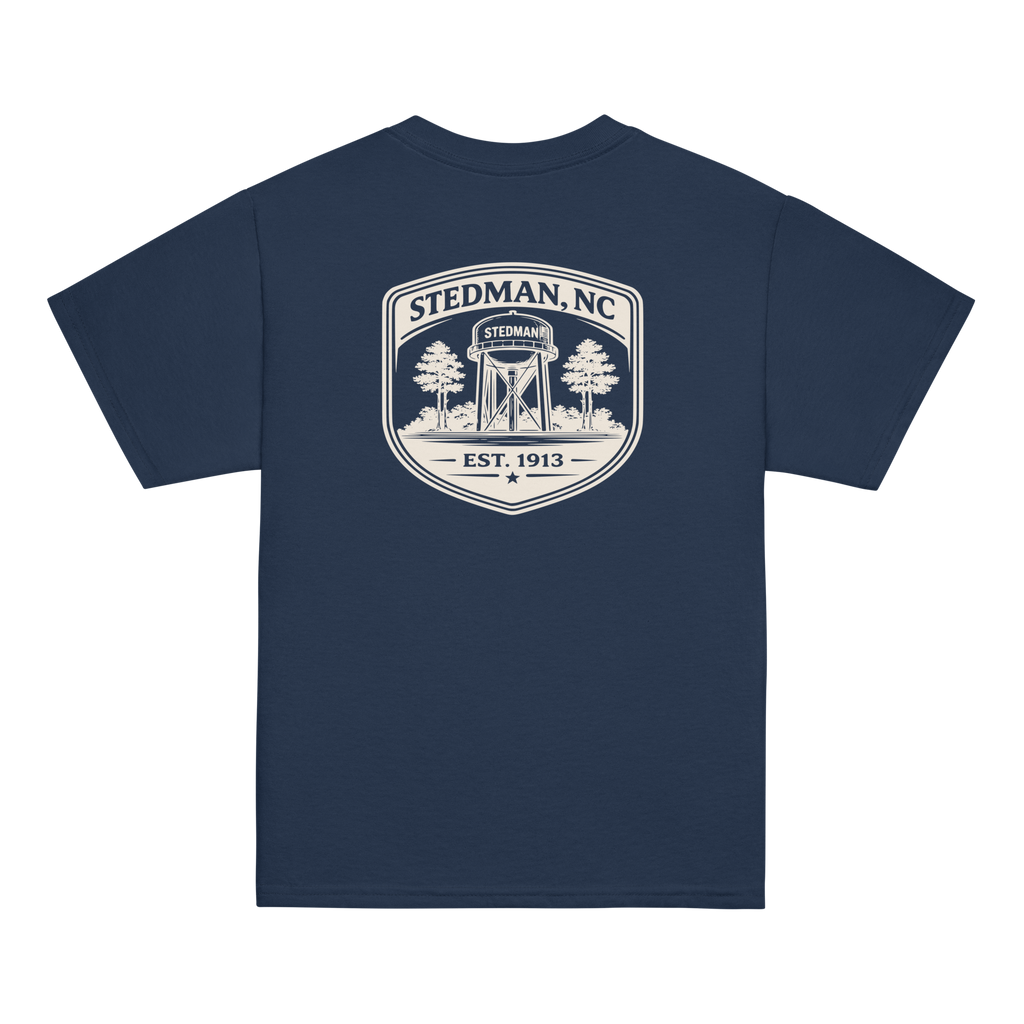 Stedman, NC - Water Tower Shield Badge - Youth Classic Tee