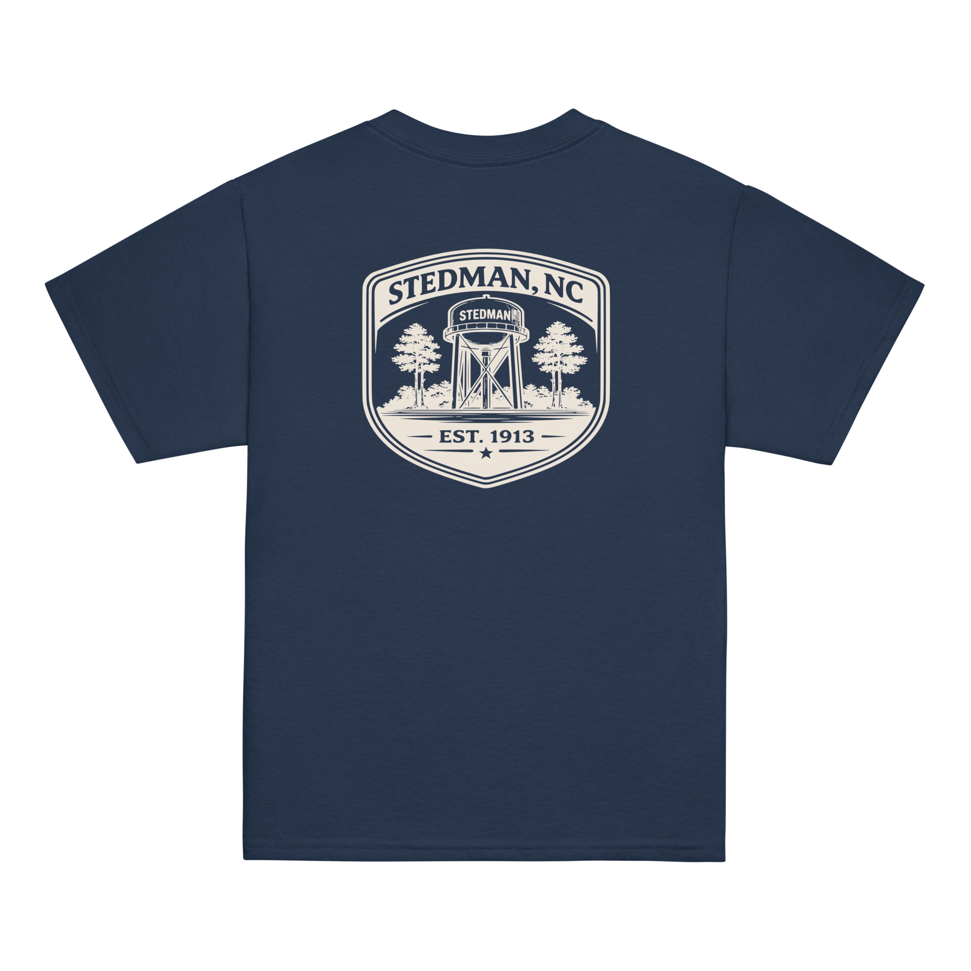 Stedman, NC - Water Tower Shield Badge - Youth Classic Tee