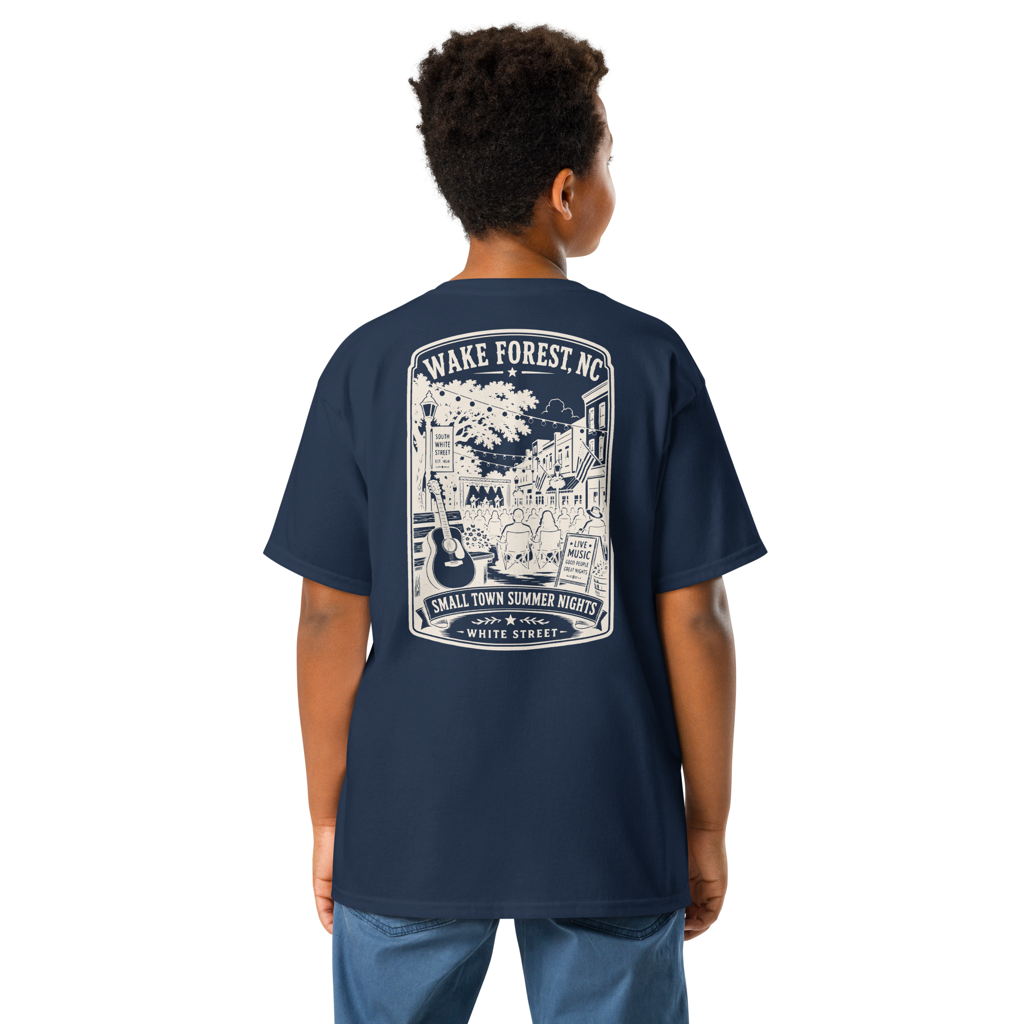 Wake Forest, NC - Small Town Summer Nights - Youth Classic Tee