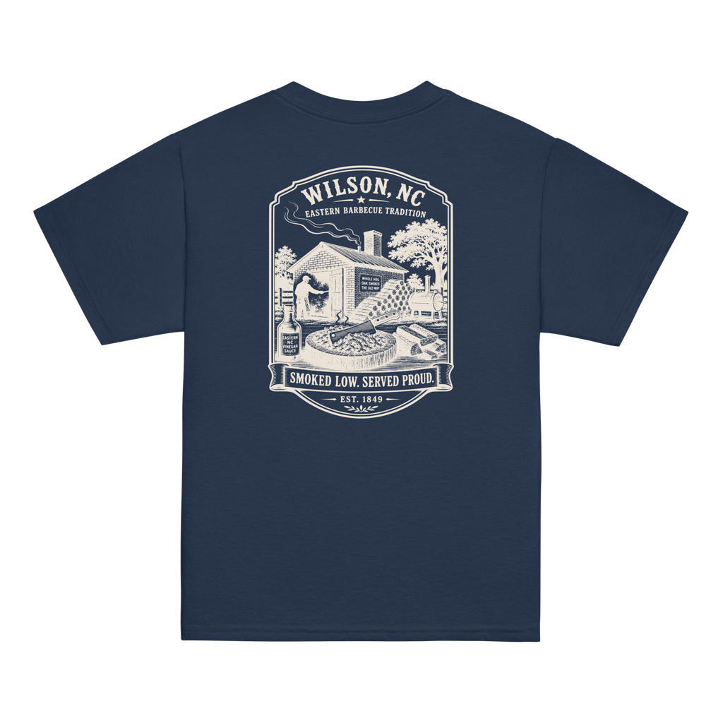 Wilson, NC - Smoked Low. Served Proud - Youth Classic Tee