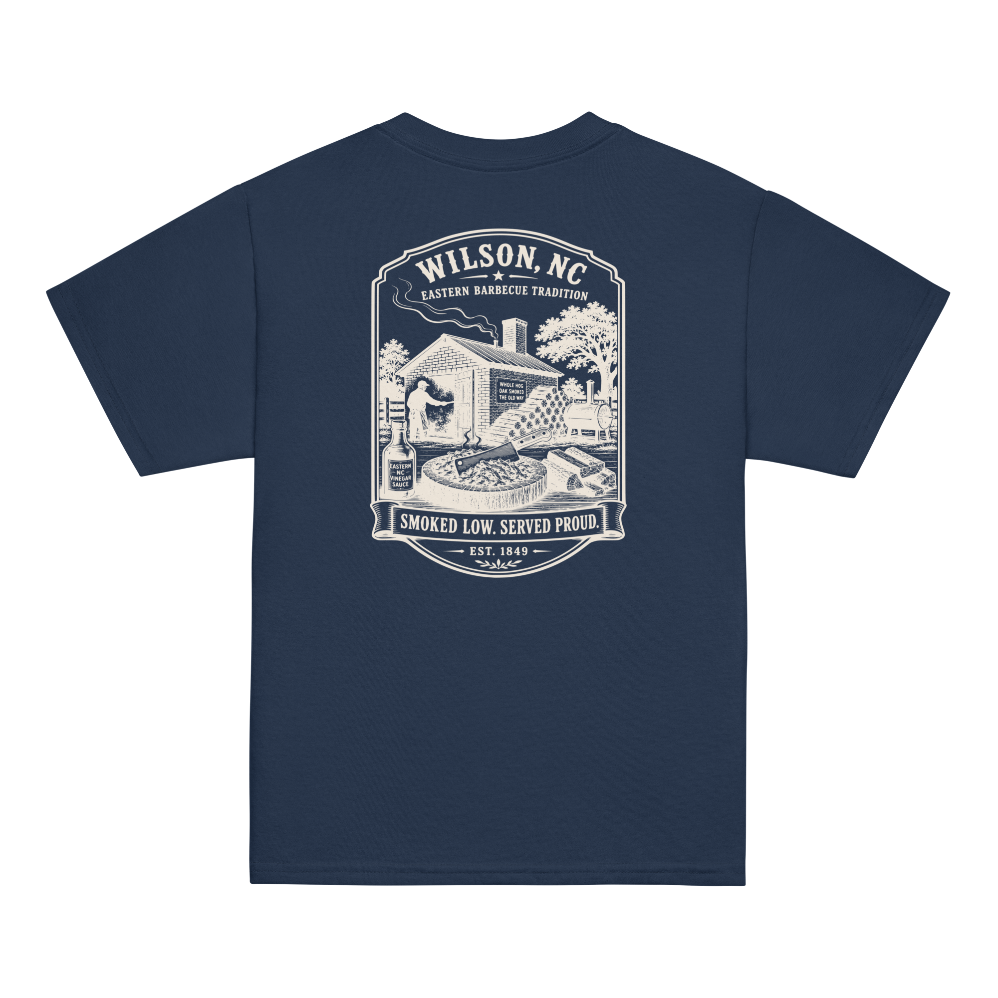 Wilson, NC - Smoked Low. Served Proud - Youth Classic Tee