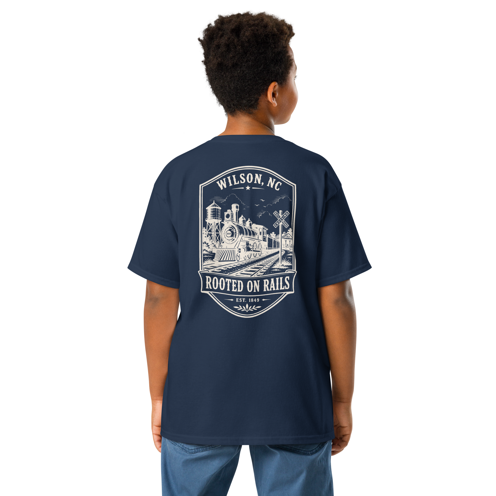 Wilson, NC - Rooted On The Rails - Youth Classic Tee