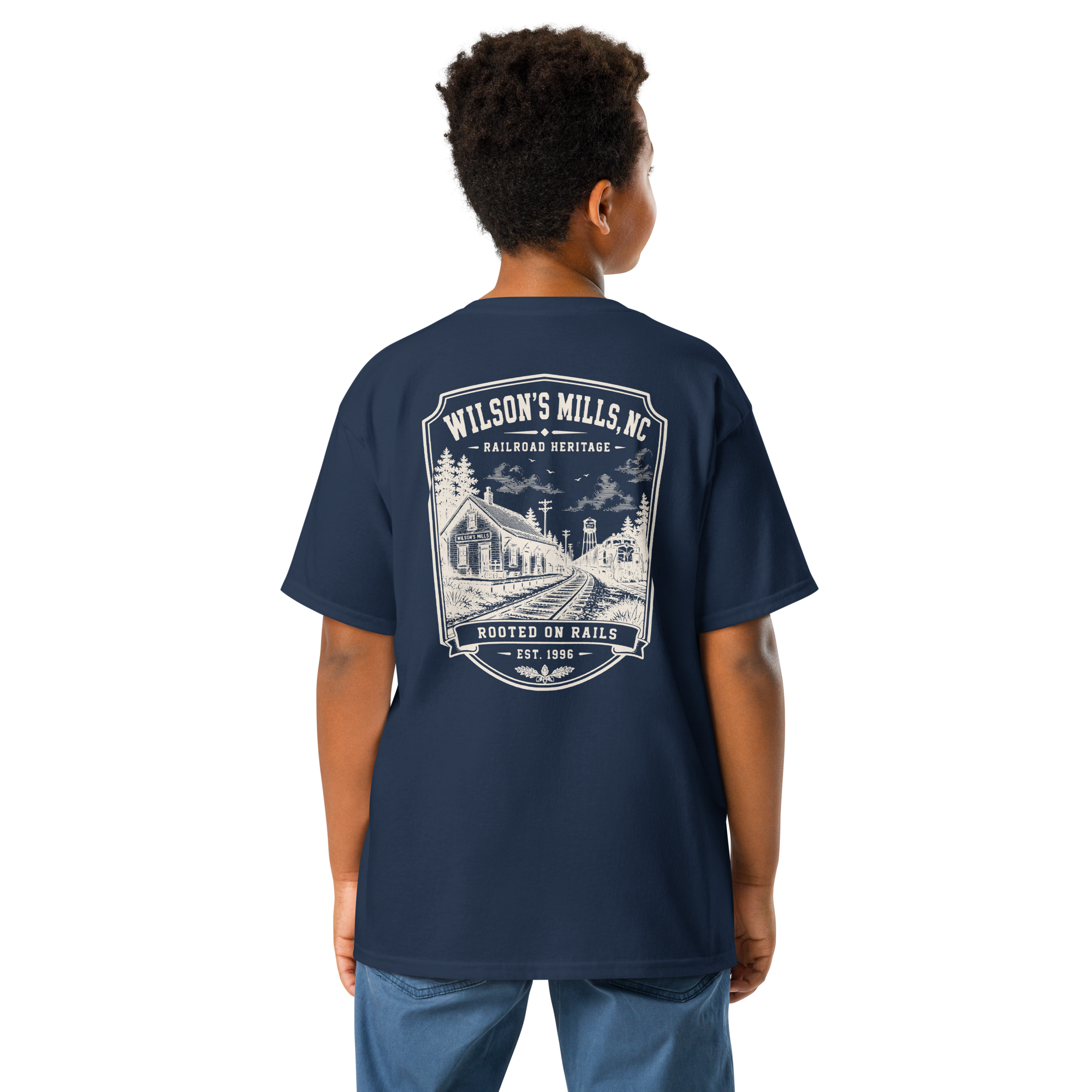 Wilson's Mills, NC - Rooted On Rails - Youth Classic Tee