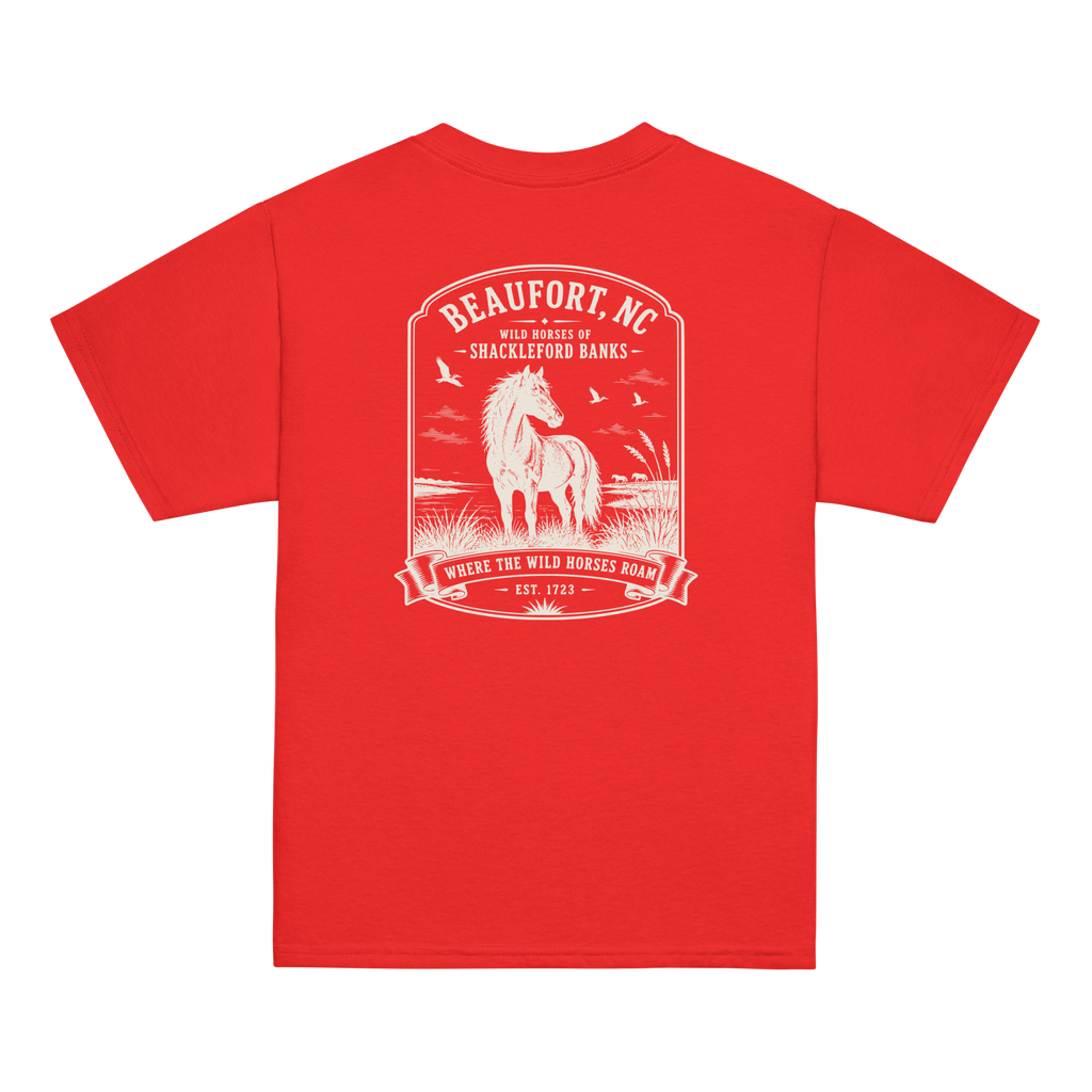 Beaufort, NC - Wild Horses Of Shackleford - Youth Classic Tee