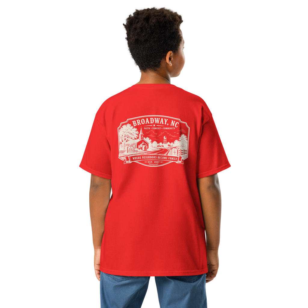 Broadway, NC - Faith, Family, Community - Youth Classic Tee