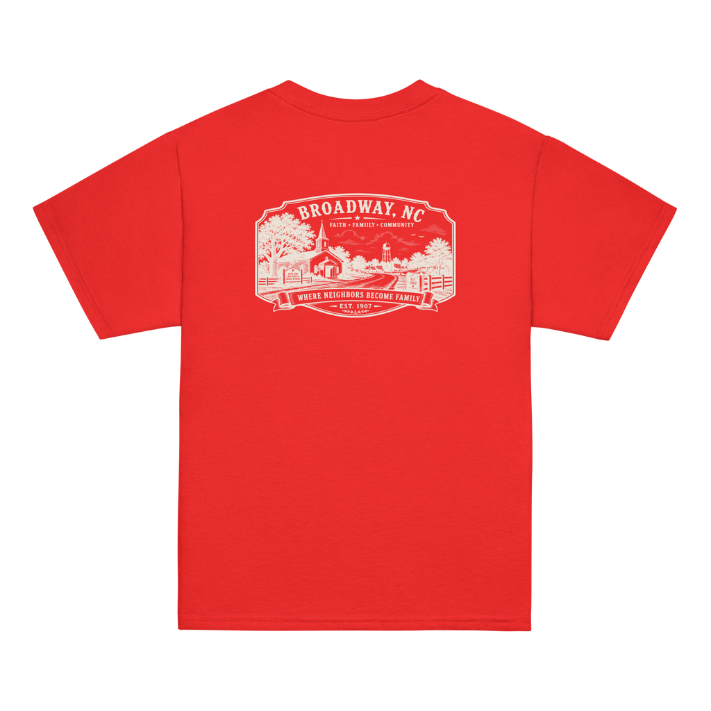 Broadway, NC - Faith, Family, Community - Youth Classic Tee