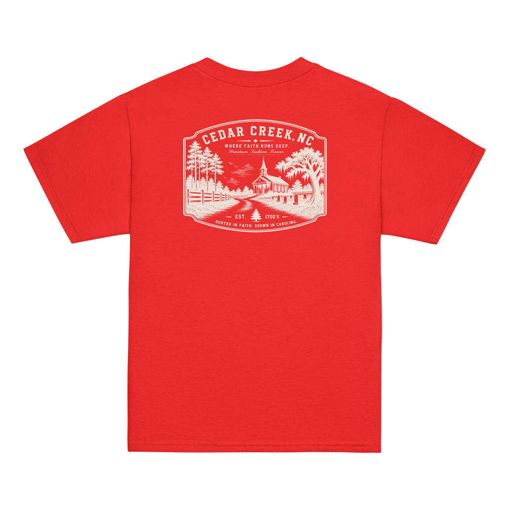 Cedar Creek, NC - Rooted In Faith - Youth Classic Tee