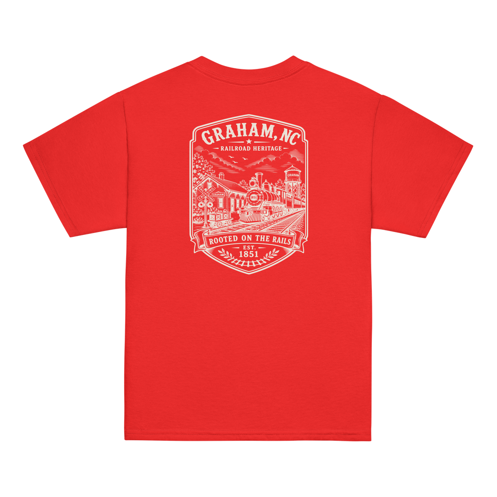 Graham, NC - Rooted On The Rails - Youth Classic Tee