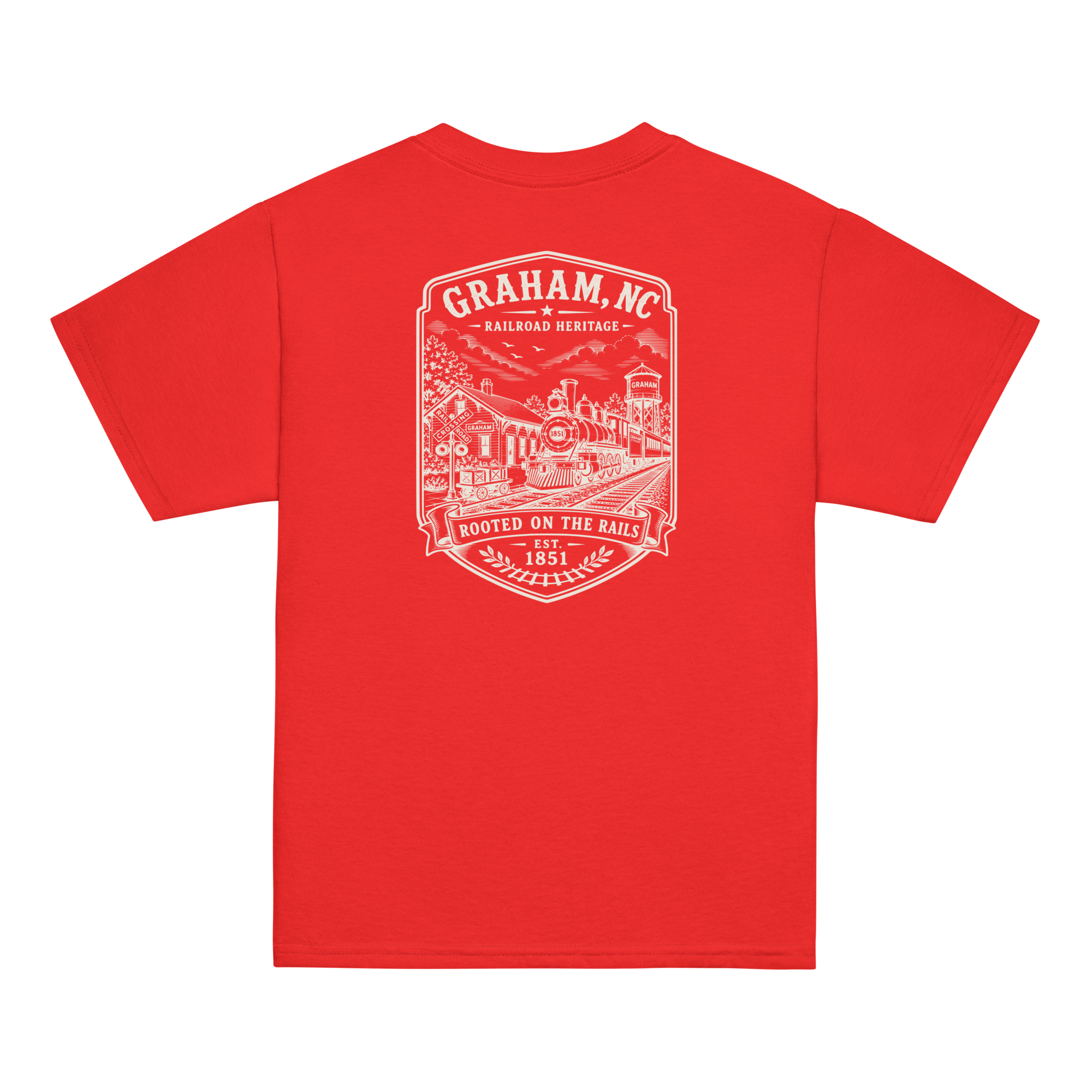 Graham, NC - Rooted On The Rails - Youth Classic Tee