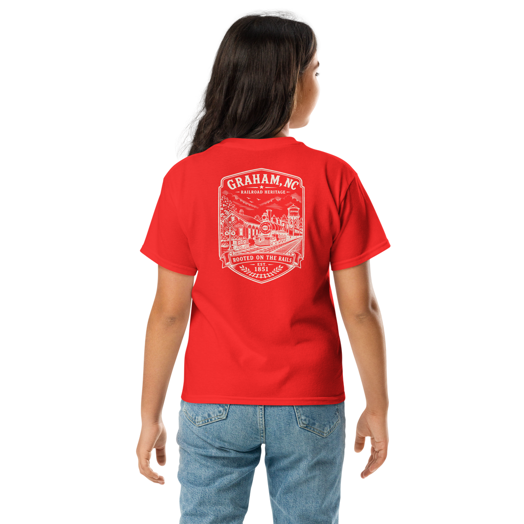 Graham, NC - Rooted On The Rails - Youth Classic Tee