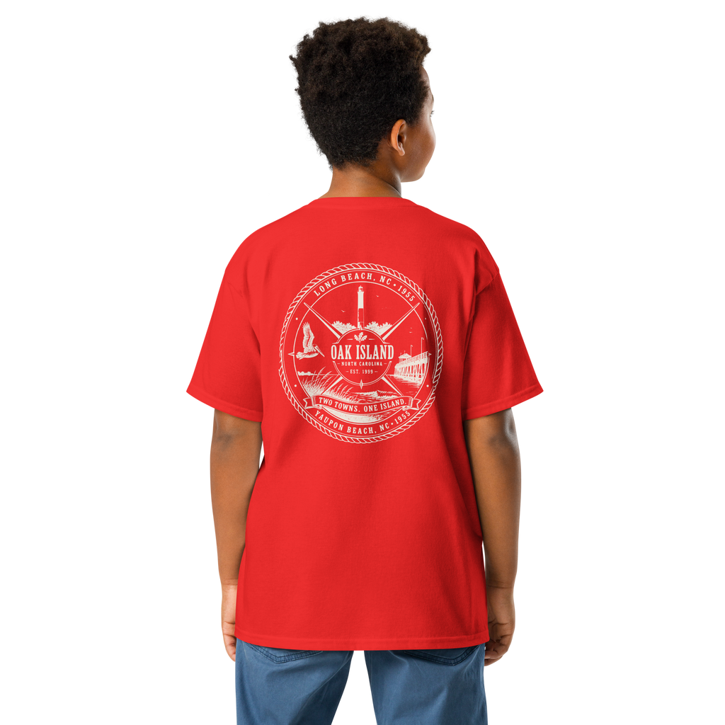 Oak Island, NC - Two Towns. One Island - Youth Classic Tee