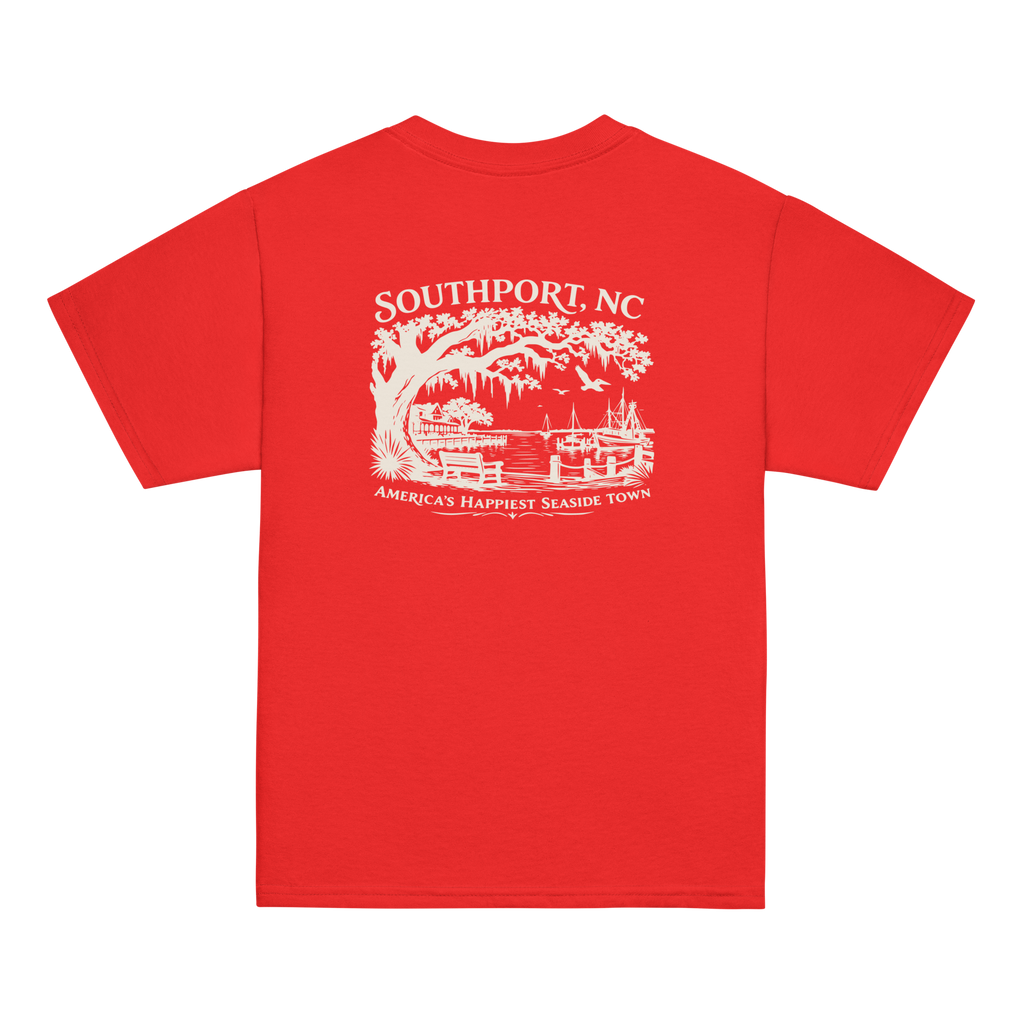 Southport, NC - Happy Seaside Town - Youth Classic Tee