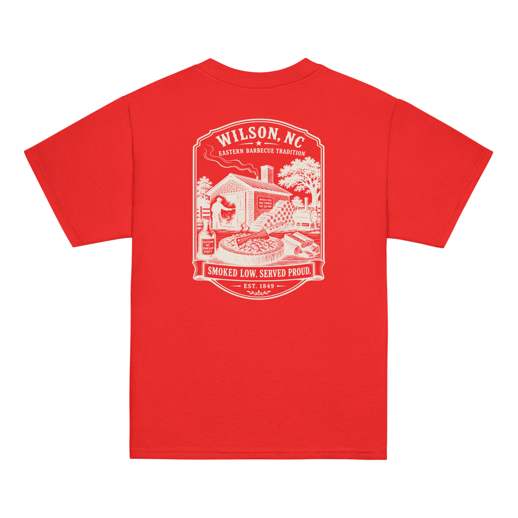 Wilson, NC - Smoked Low. Served Proud - Youth Classic Tee