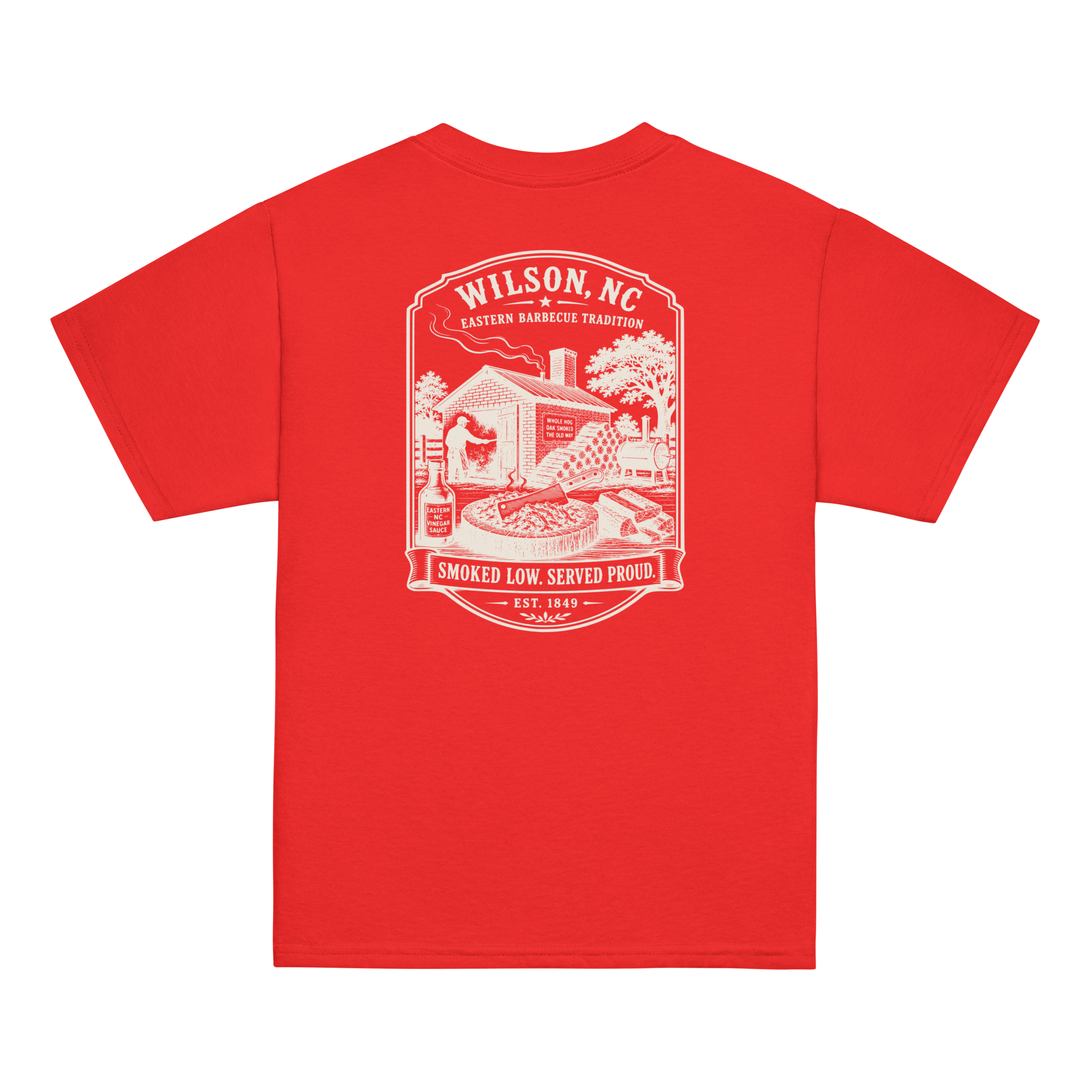 Wilson, NC - Smoked Low. Served Proud - Youth Classic Tee