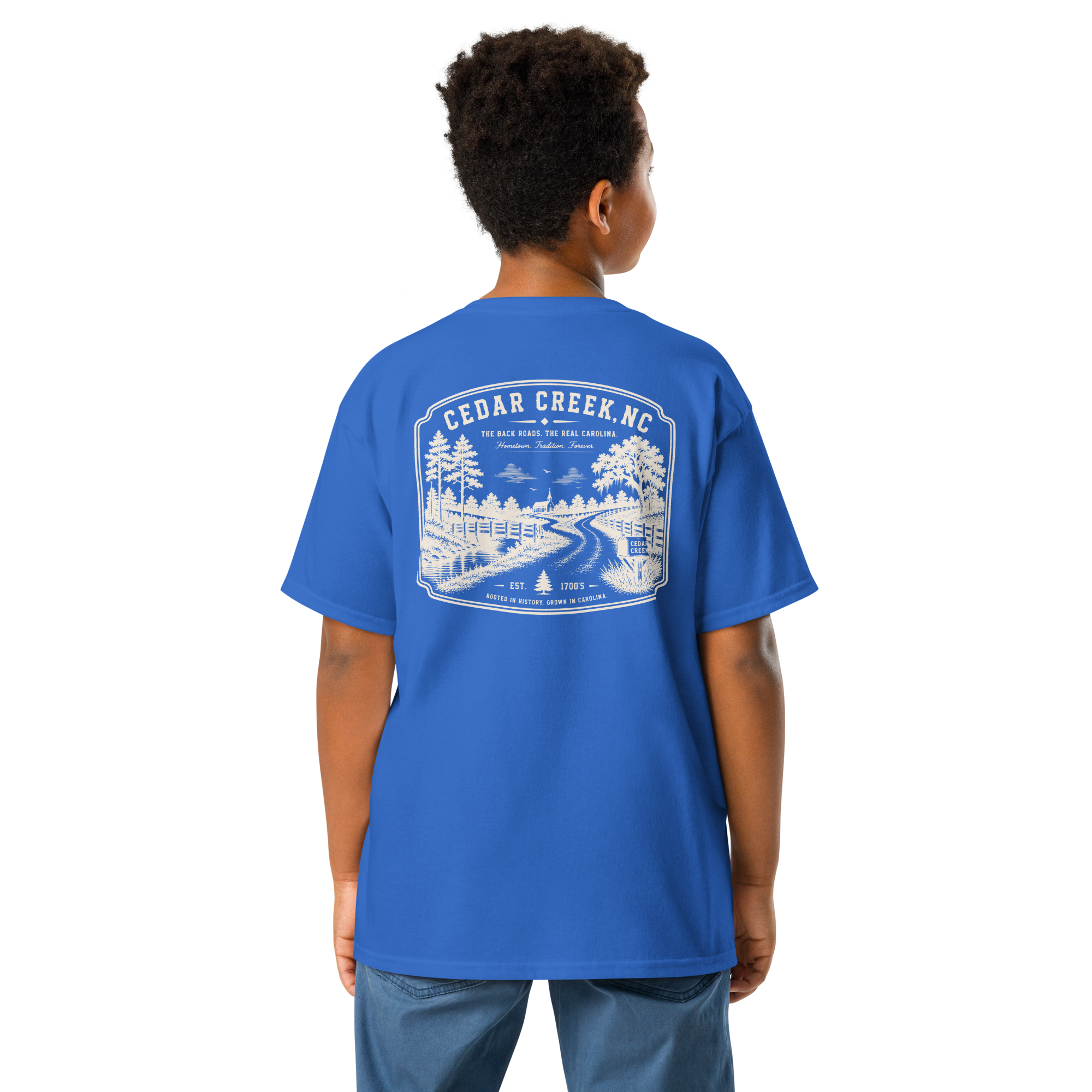 Cedar Creek, NC - The Back Roads - Youth Classic Tee
