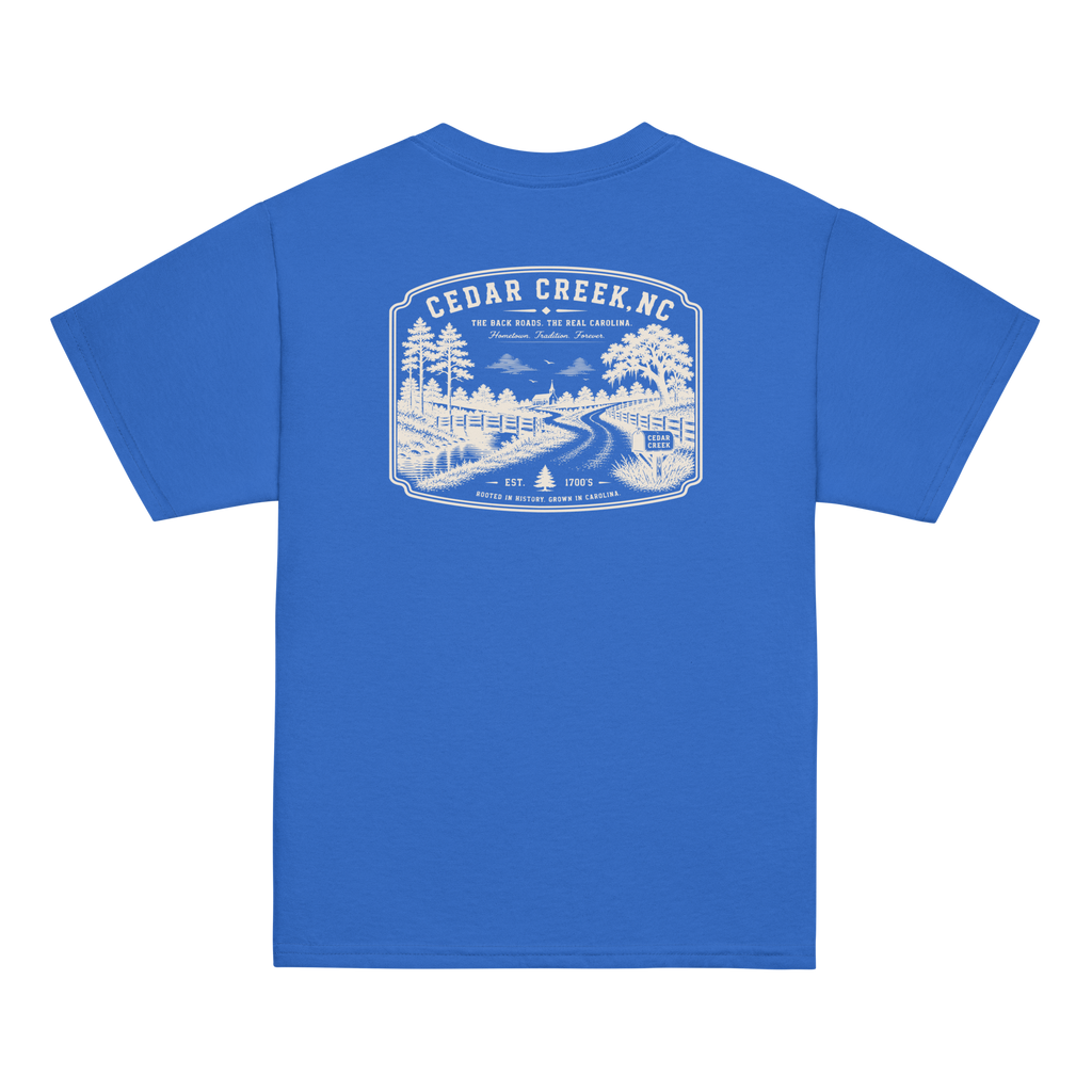 Cedar Creek, NC - The Back Roads - Youth Classic Tee