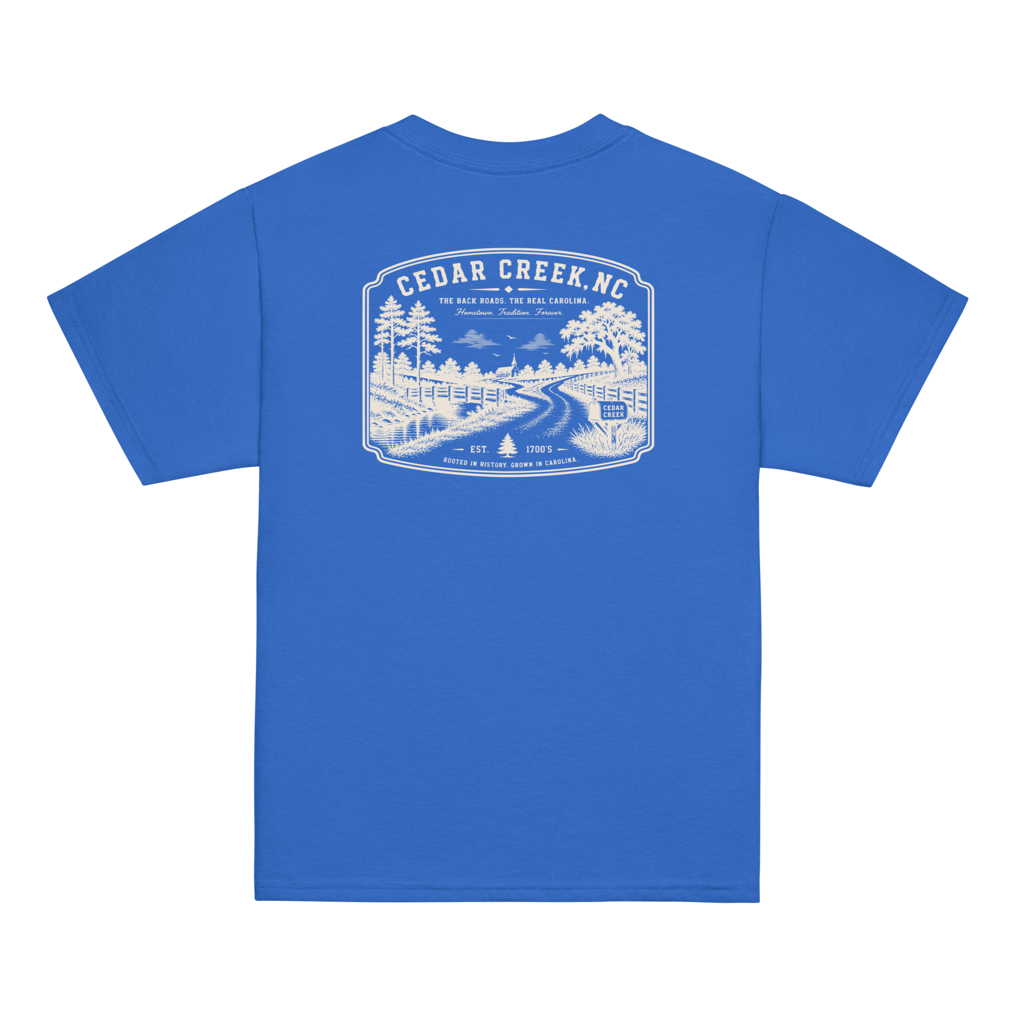 Cedar Creek, NC - The Back Roads - Youth Classic Tee