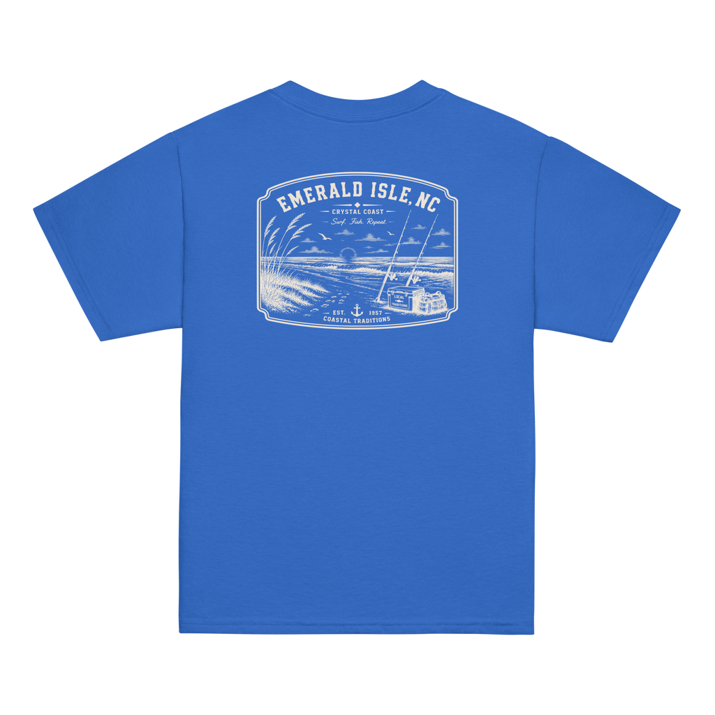 Emerald Isle, NC - Surf. Fish. Repeat - Youth Classic Tee