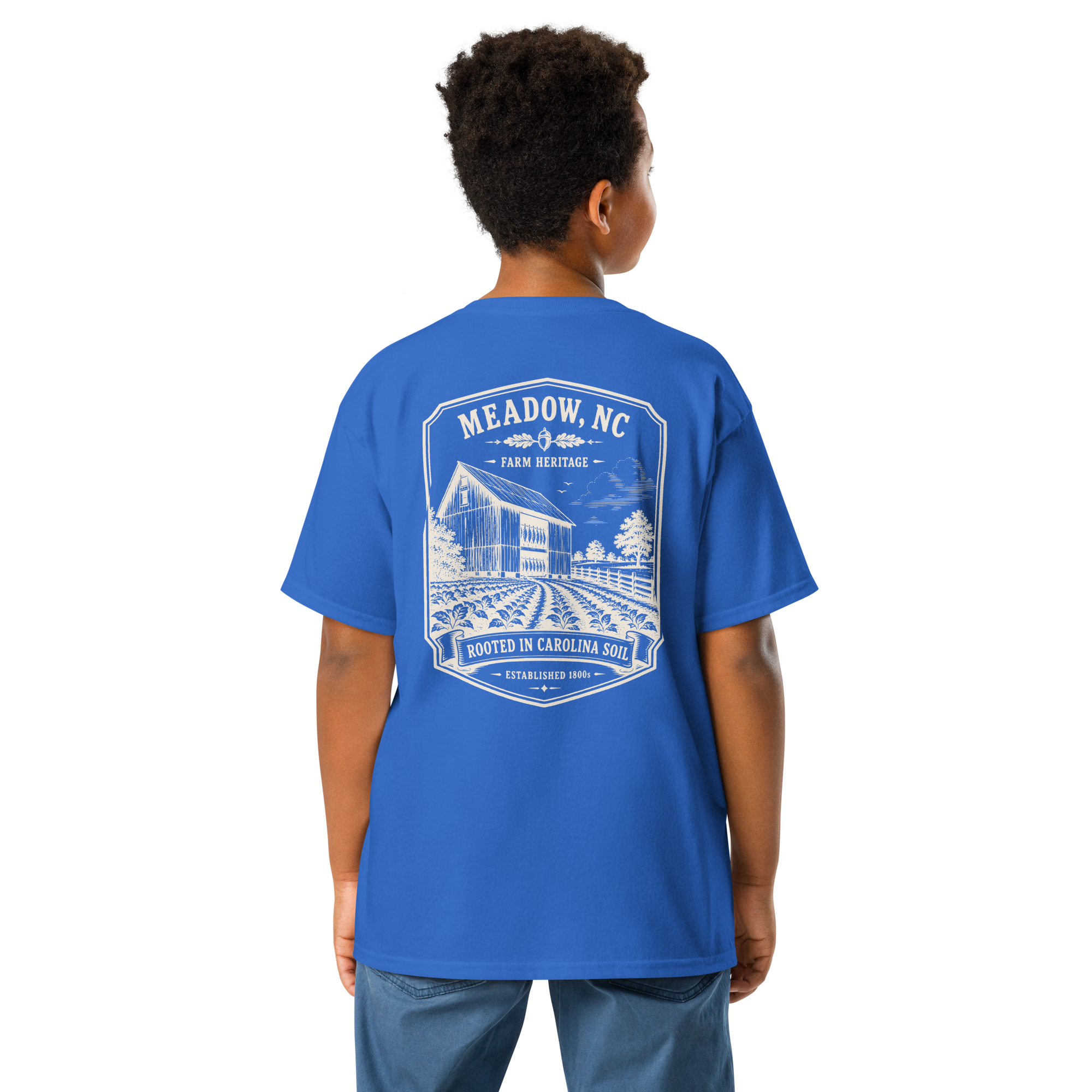 Meadow, NC - Rooted In Carolina - Youth Classic Tee