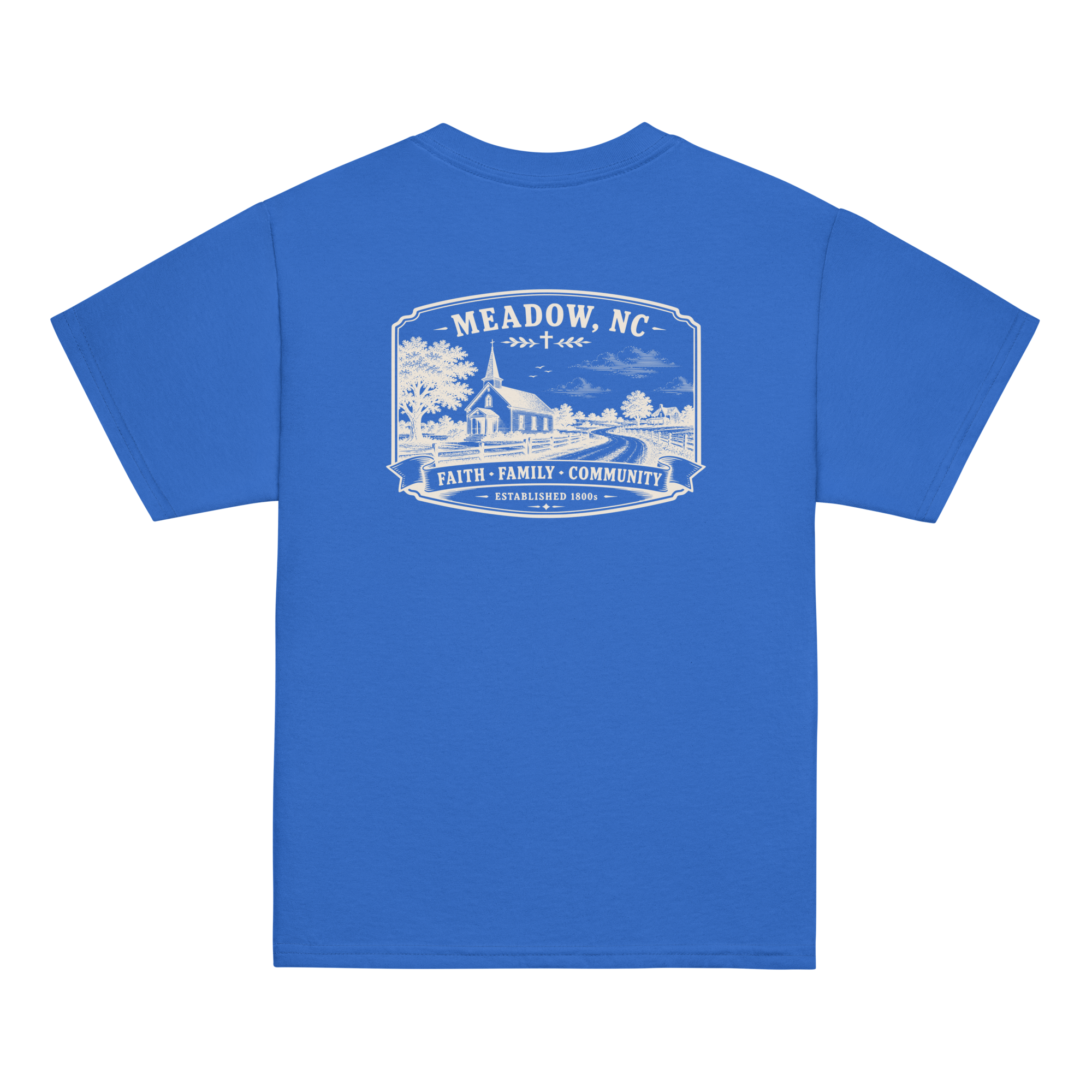Meadow, NC - Faith, Family, Community - Youth Classic Tee
