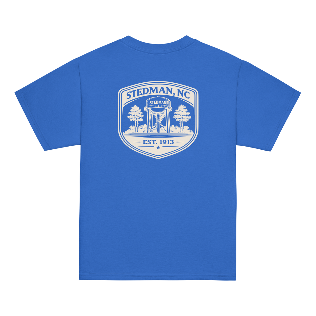 Stedman, NC - Water Tower Shield Badge - Youth Classic Tee