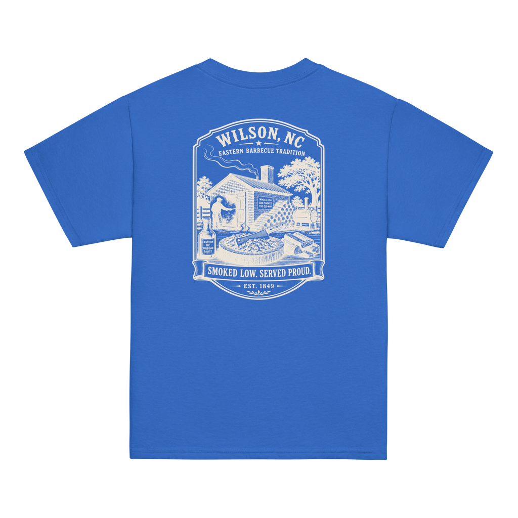 Wilson, NC - Smoked Low. Served Proud - Youth Classic Tee